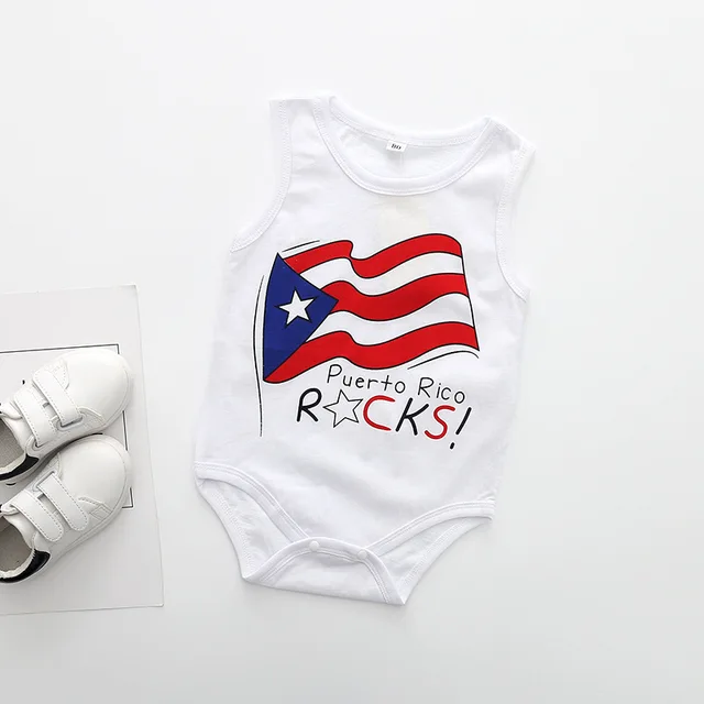 American Flag Baby Garments Infant Cotton Soft Rompers Sleeveless
