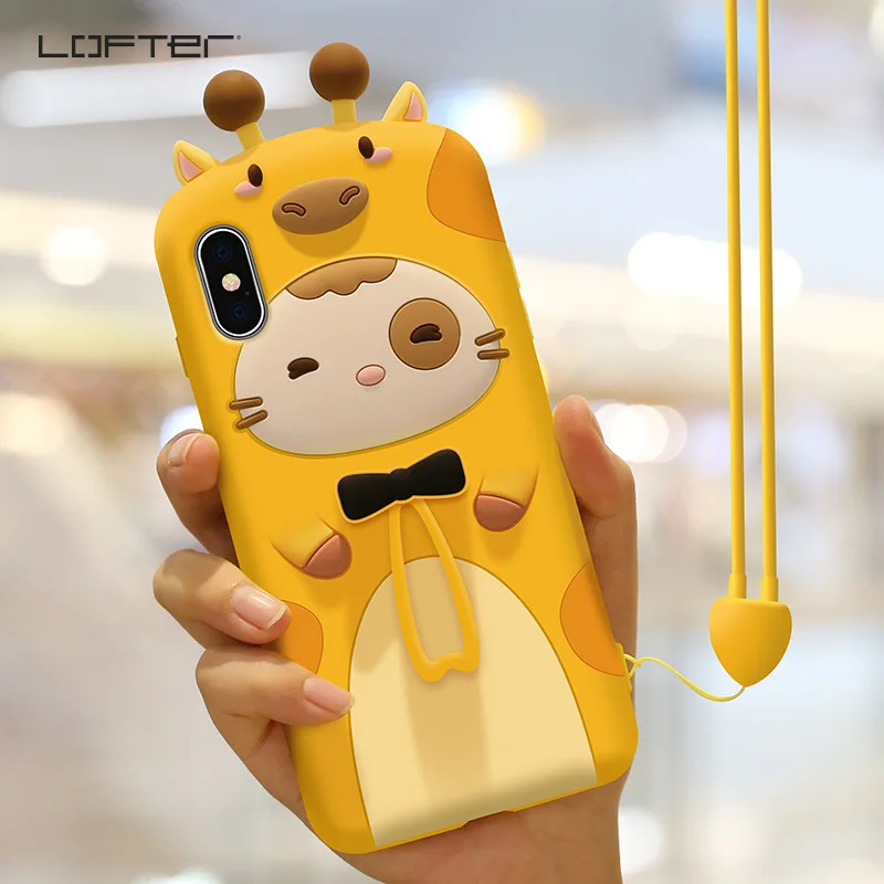 

For iPhone X XS Case Silicone 3D Cartoon Soft Phone Cover For Apple iPhone XS MAX XR Cute Cat Shockproof Funda Coque