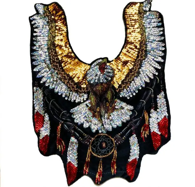 

New digital printing oversized eagle handmade sequins embroidered cloth posted explosive cloth stickers clothing accessories