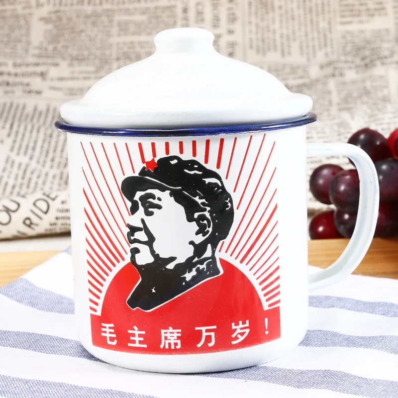 Культурная революция слоган чашки и кружки кофейные кружки эмалированная кофейная чашка Классическая пивная кружка с крышкой культура подарок туристические сувениры
