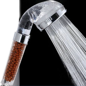 

Adjustable Shower Bath Head High Pressure Stone Stream Handheld Shower Head With Negative Ion Activated Ceramic Balls