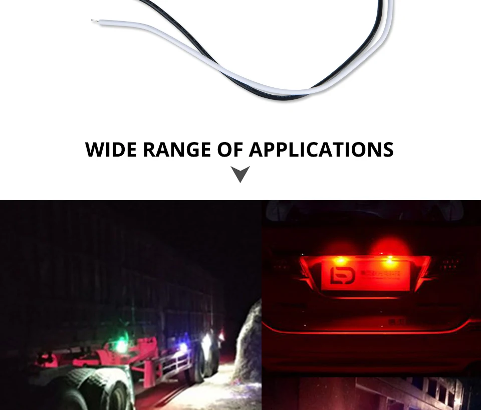 Aceersun LED Red White Blue Amber Clearence Car Truck Bus Lorry Trailer Side Marker Indicators Light Lamp 24V 12V Warning Light (2)