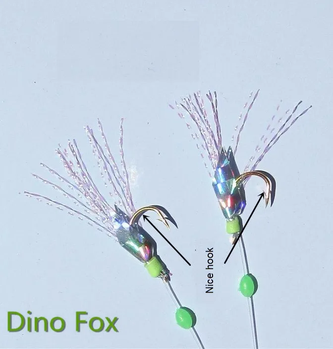 Hot sale colorful tinsel sabiki fishing hooks gang fishing rigs tied fishhook 10 sets lot (1)