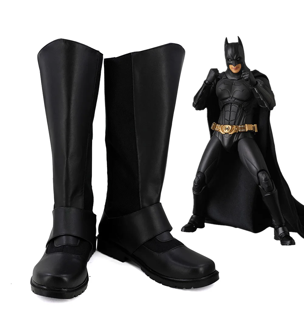 DC Comics Batman V Superman: Dawn Of Justice Bruce Wayne Black Cosplay Boots Shoes Custom Made