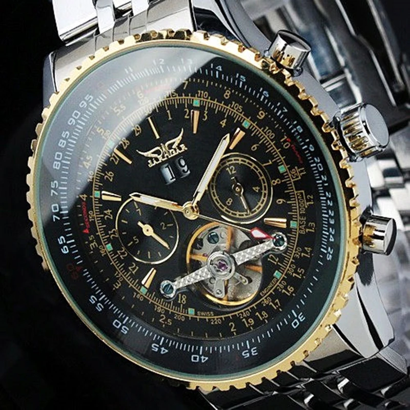 Prix pour Mens Montres Haut Marque De Luxe JARAGAR Hommes Militaire Sport Montre-Bracelet Automatique Mécanique Tourbillon Montre relogio masculino Prix pour Mens Montres Haut Marque De Luxe JARAGAR Hommes Militaire Sport Montre-Bracelet Automatique Mécanique Tourbillon Montre relogio masculino