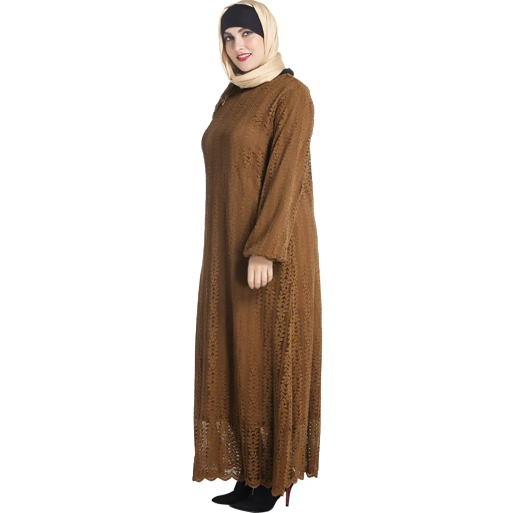 Повседневный Кафтан Абая, головной платок Макси платье Винтаж Для женщин Исламская мусульманское платье-АБАЯ кафтан с длинным рукавом
