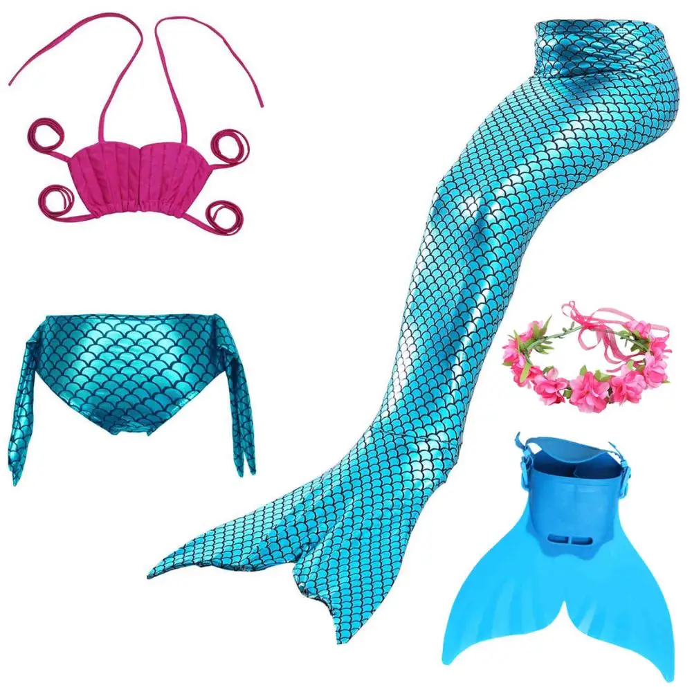 

Little Mermaid Tails for Swimming Costume Mermaid Tail Cosplay Girls Swimsuit Kids Children Swimmable suit Monofin