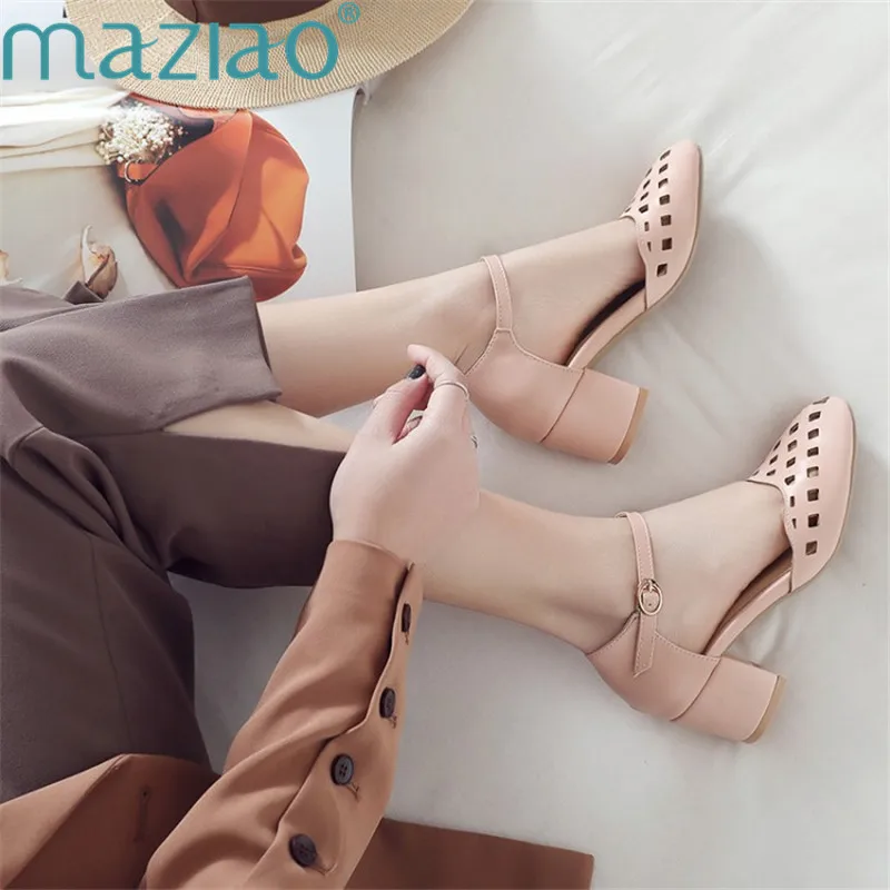 

Female Shoe Round Head Shallow Mouth Chunky Heel Sexy Single Shoes Shoes Woman Heels White Pink Beige Yellow MAZIAO