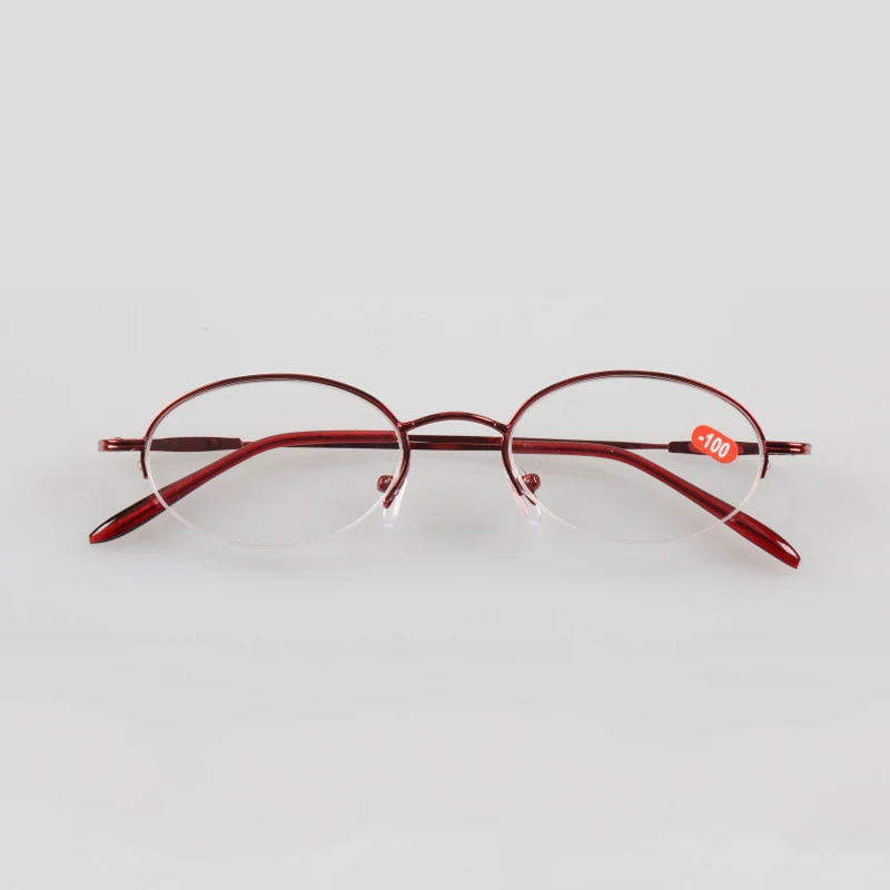 Женские овальные очки Elbru с полуоправой, оптические очки для близоруких женщин, близорукие очки, женские диоптрии-1,0-6,0