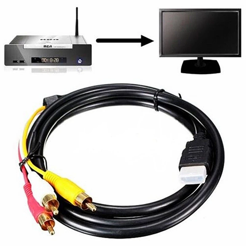 1,5 м HDMI до 3 соединитель-гнездо типа rca красный белый желтый кабель AV аудио видеопровод Универсальный