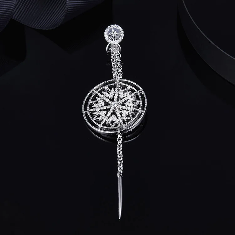 

Monaco earrings one piece Harmonie earrings chain link round disc snowflake earrings pure 925 sterling silver jewelry