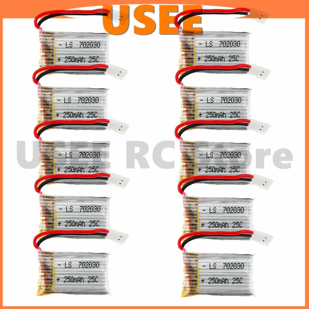 3 7 v 250mAh 25C батарея для Syma X4 X11 Hubsan H107 H107C H107L JD385 JJ1000A H108C U816 WLtoys v966 RC Quadcopter Drone | Игрушки
