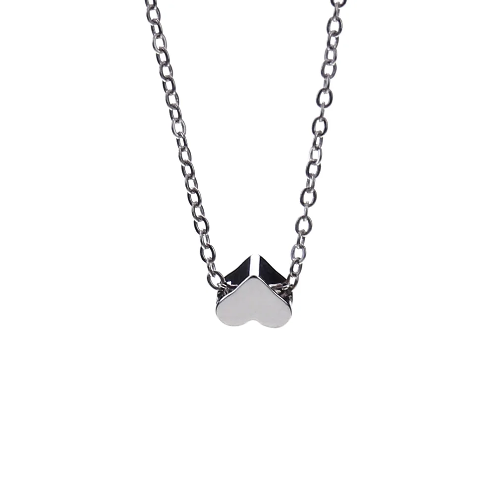 Цепочка серебряного цвета с подвеской в виде сердца|necklace heart|heart necklacesilver heart |