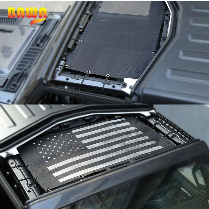 BAWA верхний солнцезащитный козырек для Jeep Wrangler JL солнцезащитный козырек для передней двери, сетка для крыши, защита от ультрафиолета, сетка, аксессуары для Wrangler jl