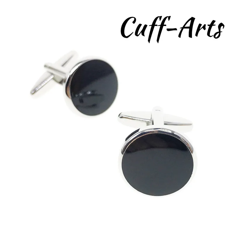 

Cuff Links Black Enamel Round Cufflinks Vintage Simple Unique Wedding Business Gemelos For Men C20118