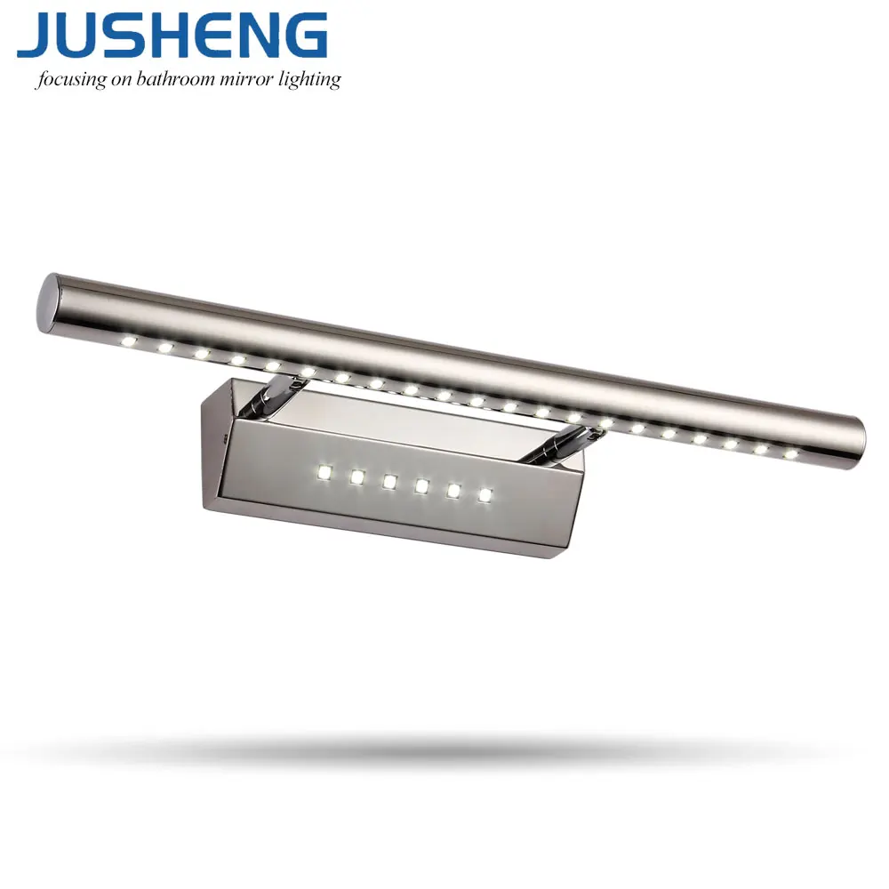 JUSHENG Modern LED Wall Lights Fixture in Bathroom Stainless Steel LED Mirror Light Over Mirror 3W 5W 7W 9W 12W Indoor Lighting