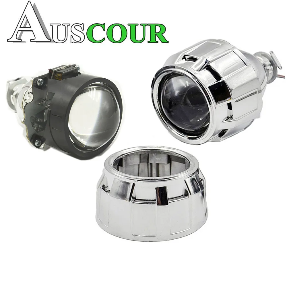 2 5inch bixenon hid Projector lens with cover shrouds mask Xenon Kit lamp bulb H1 H4