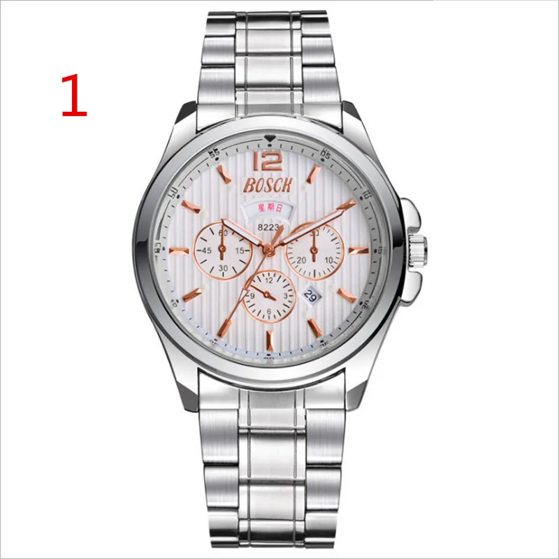 

Mens Watches Top Brand Luxury Sport Quartz Watch Men Business Stainless Steel Silicone Waterproof Wristwatch