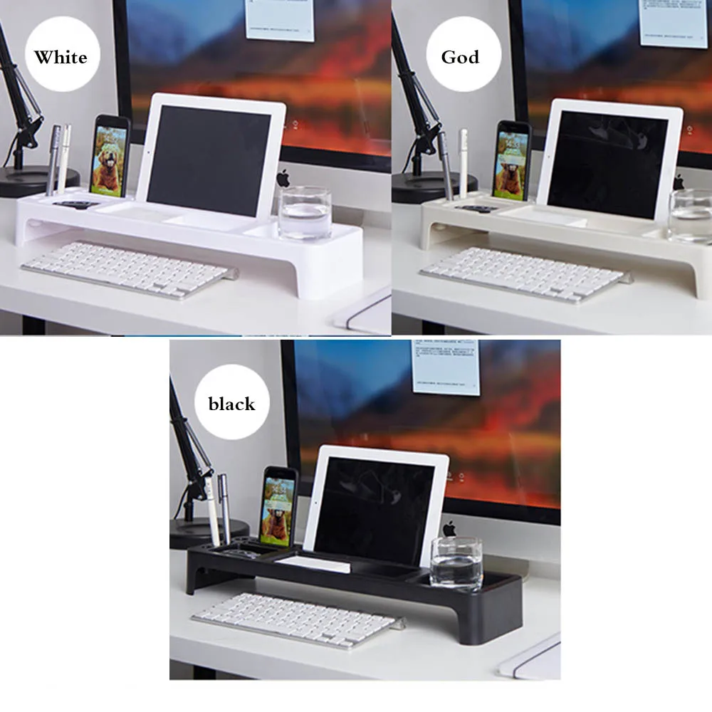  Shelf Desktop Storage Rack Office Table Desk Organizer Holder Keyboard Drawer Rack