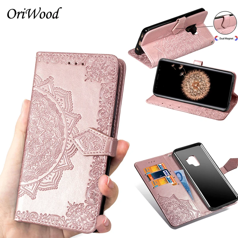 

3D Mandala Thorn Apple Leather Case For Samsung Galaxy S9 S8 Plus S9Plus Wallet Leather Flip Case With Card Pocket Holder Cover