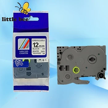 

10Pcs 12mm*8m Tze 231 Tze231 Black on White Laminated Compatible P touch 12mm tze-231 Label Tape Cartridge tz231 tze-231