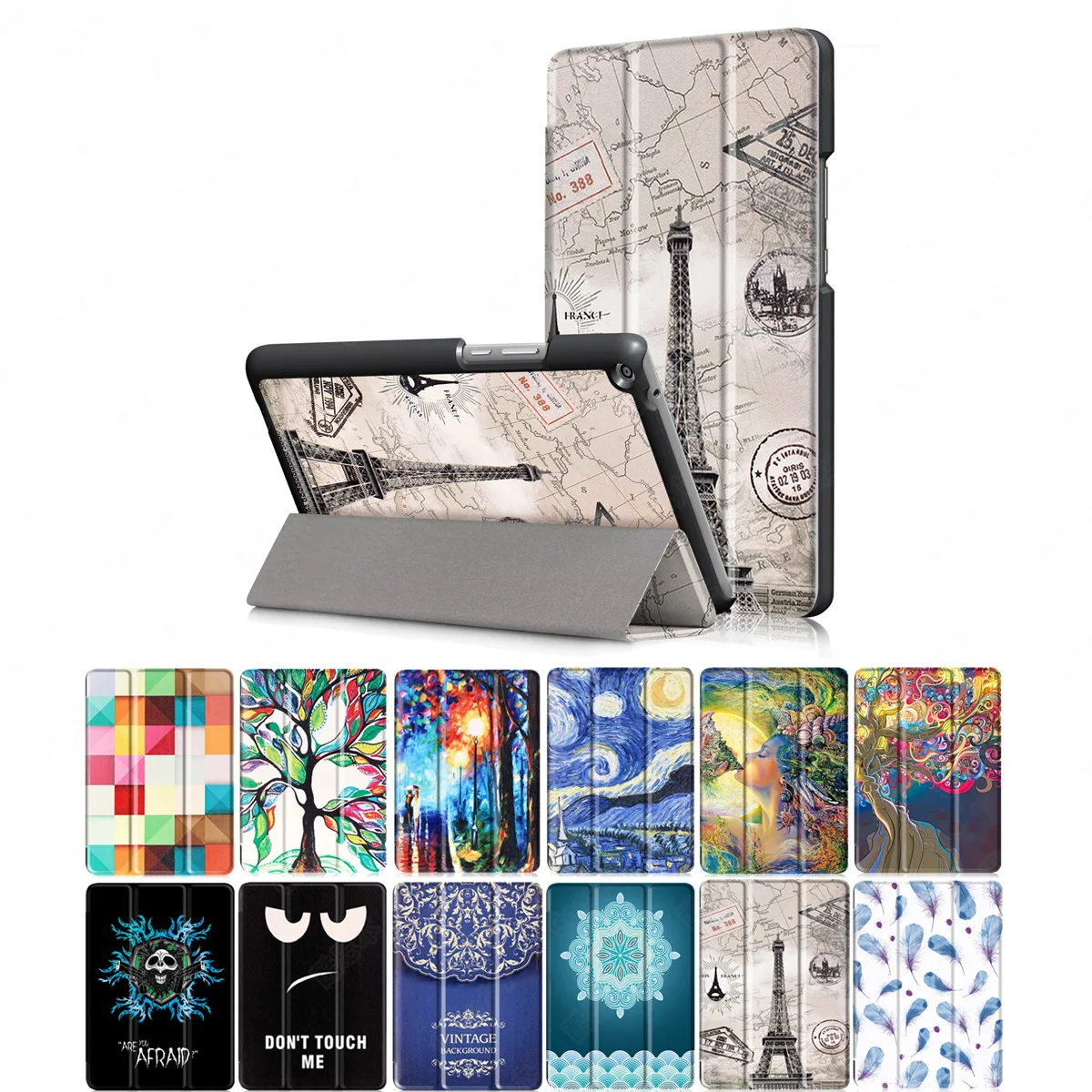 

for Huawei [T3 8.0] Case, Ultra Slim Hard Case + PU Leather Smart Cover Stand for 8.0" Tablet Mediapad T3 8.0