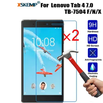 

XSKEMP 2Pcs/Lot 9H Screen Protector Tempered Glass For Lenovo Tab 4 7" TB-7504 F/N/X Anti-Shatter Tablet Screen Glass Cover Film