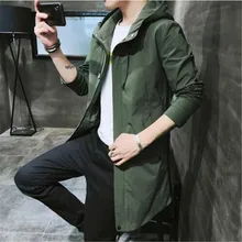 Осень г. для мужчин s повседневное модная куртка с капюшоном мужчин непромокаемая одежда ветровка пальто мужской высокое