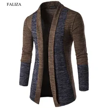 NEW Brand FALIZA Hot Sale Spring Cardigan Male Fashion Quality Cotton Sweater Men Casual Gray Redwine Mens Knitwear Clothes XY-A