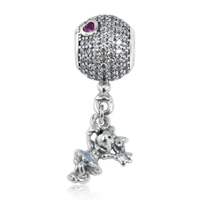 

Fits Pandora 925 Sterling Silver DIY Beads pave CZ Accessories Minnie Pendant charm women bracelets & necklaces jewelry making