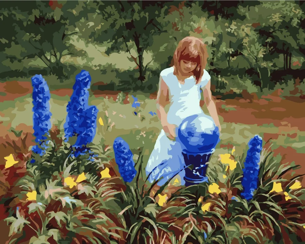 diy flowers paintings by numbers with framed unique craft Home decorative wall pictures living