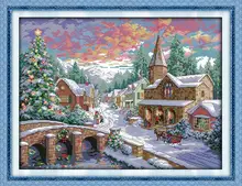 Schneelandschaft DMC Kreuzstich Set DIY Hand 11CT14CT Gezählt Kreuzstich Kits Für Stickerei Kreuz Handgefertigte Wohnkultur Craftt