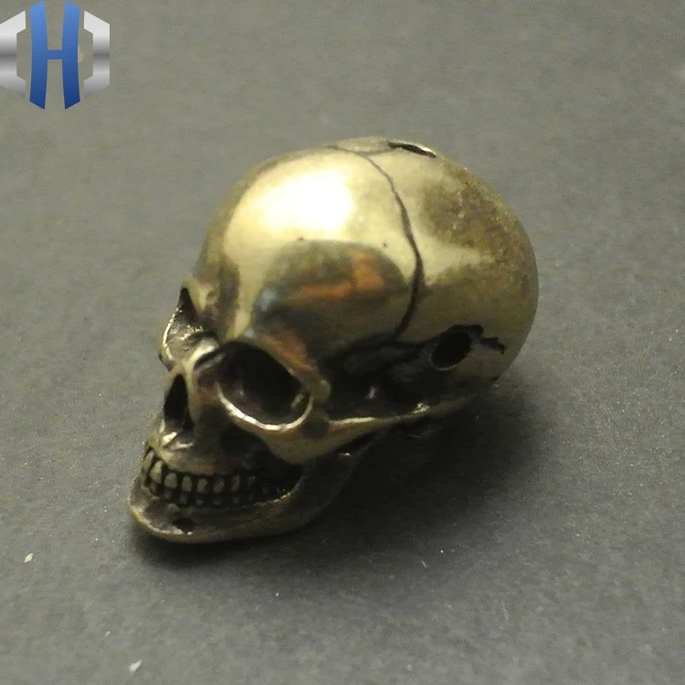 Brass Skull Head Three Links DIY Pendant Umbrella Pendants Personalized Accessories EDC Knife Beads