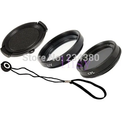 

4 in1 combination 40.5MM lens cap + UV Filter + CPL + Anti-lost rope For Samsung NX100 NX200 NX210 NX300 Sony A6000 A5100 A5000
