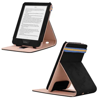 

Slim Hand Strap PU Leather Stand Cover Magnet Smart Sleep Funda Case For Kobo Clara HD 6" 6 inch E-Book eReader + Film + Pen