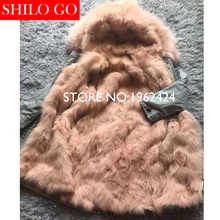 HOT 2016 New Women Warm Winter Pink & Blue Gray Jacket Coats Thick Parkas Plus Size Real fox Raccoon Collar Hooded Outwear coat