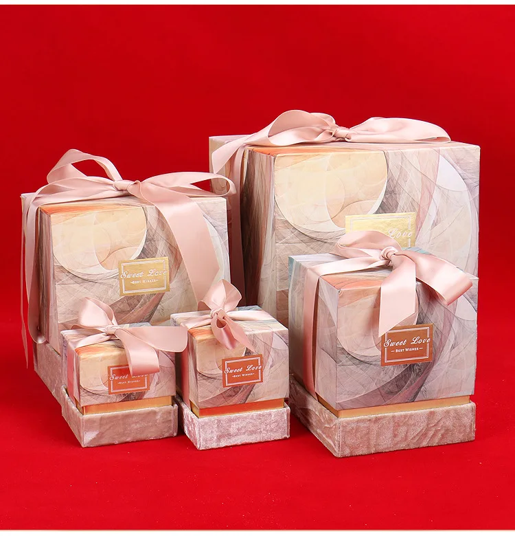 Новинка подарочная коробка из картона с лентой Свадебные коробки для конфет вечерние коробки для подарков Свадебные украшения вечерние
