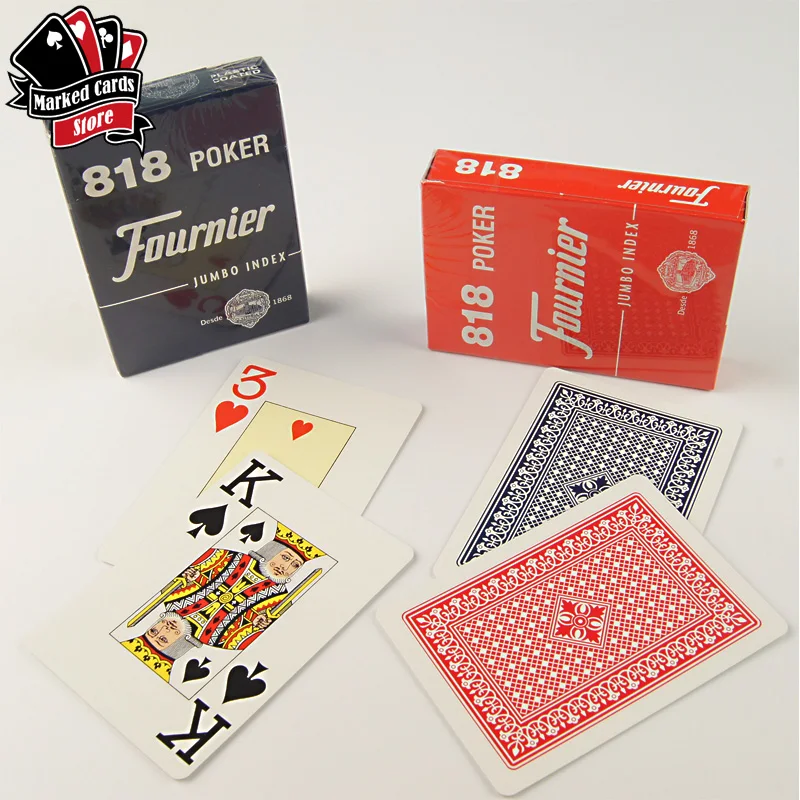 2 или 4 колоды Magic Fournier 818 светящиеся маркированные карты считываются с инфракрасными контактными линзами или солнцезащитными очками, четыре цвета Jumbo Poker
