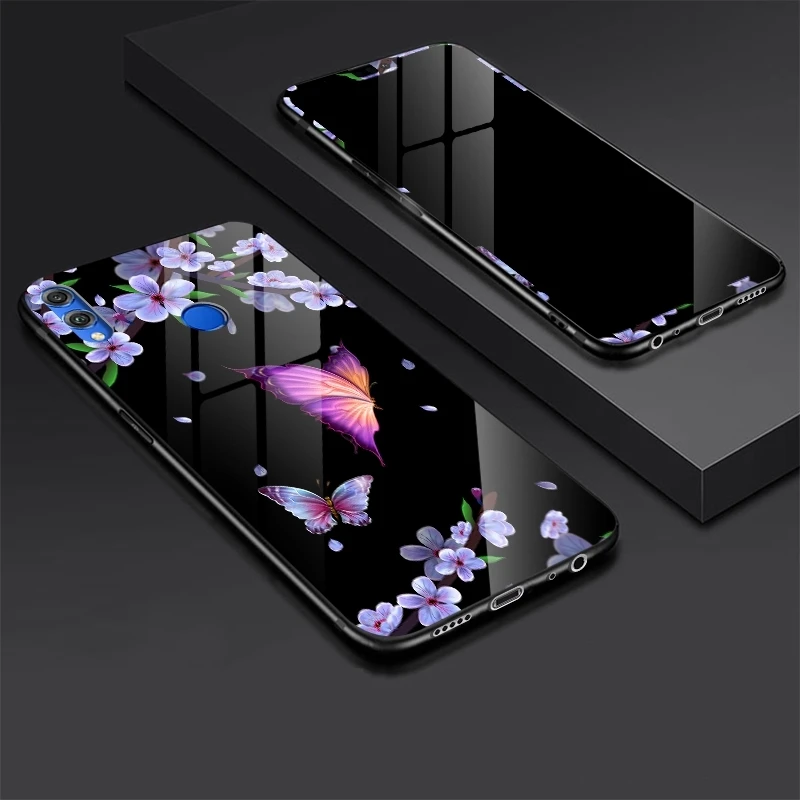 Tempered Glass Case For Huawei Honor 8X Cover Cartoon Shockproof  Glossy Cover for Huawei Honor 8X Tempered Glass Protector (11)
