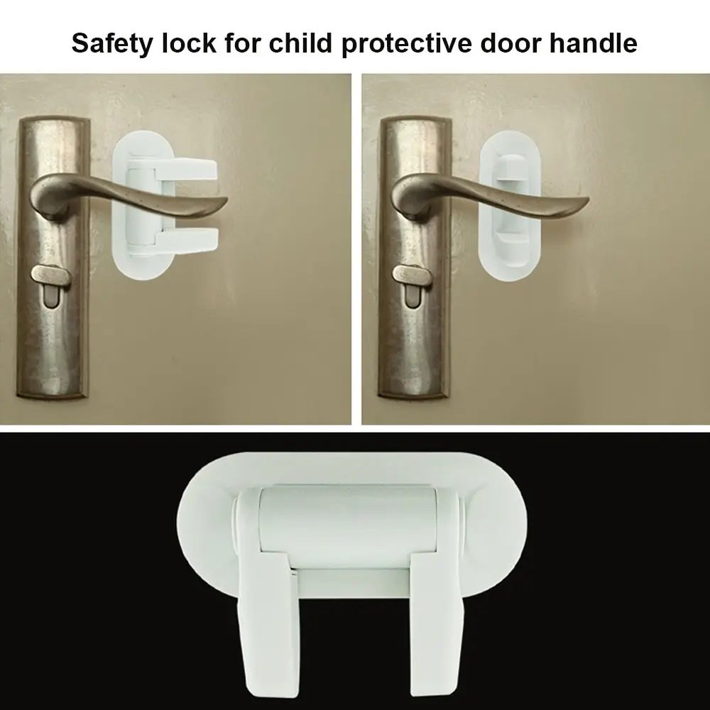 2pcs Child Lock Door Lever Lock Protection Of Child Proof Door