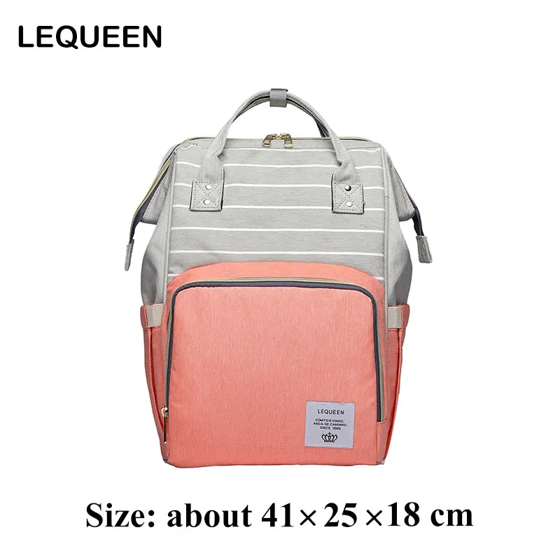 LEQUEEN сумка для подгузников для беременных, рюкзак, модная сумка для подгузников, Большая вместительная сумка для мам, рюкзак для подгузников, водонепроницаемая дорожная сумка для кормления - Цвет: 16