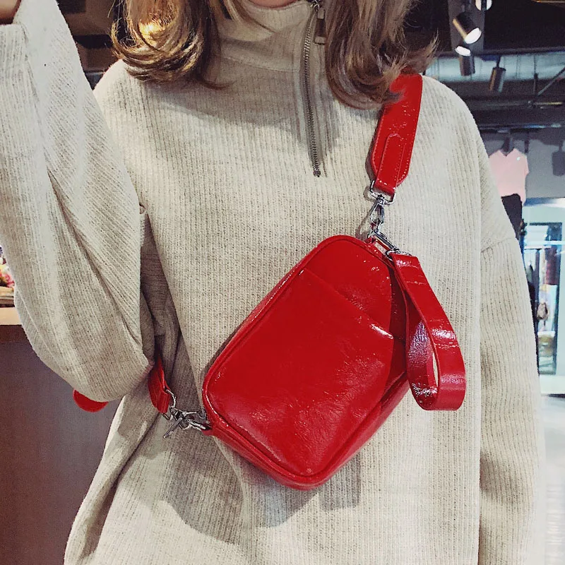 

Pu Leather Fanny Pack Women Waist Bags Red Ladies Belt Bag Waist Pack Black High Quality Banana Chest Bag Belt 2019 New