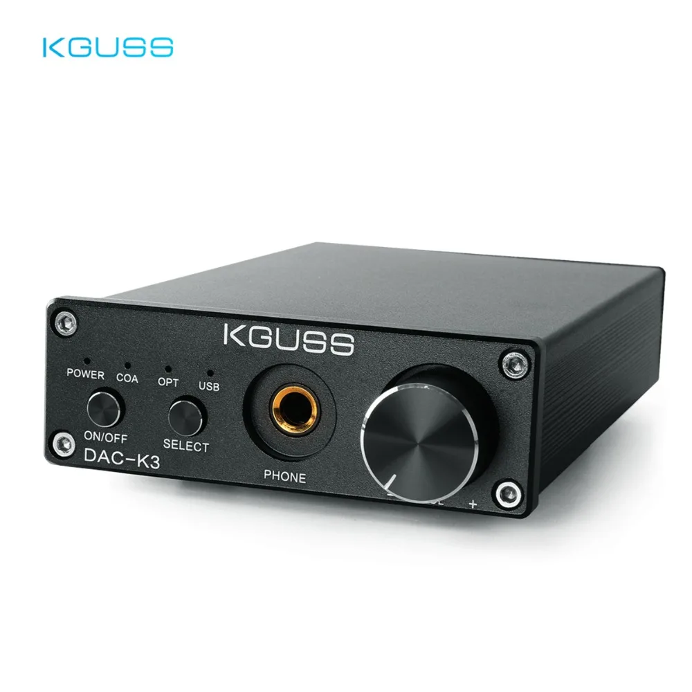 KGUSS DAC-K3 мини HiFi 2,0 цифровой аудио декодер DAC вход USB/коаксиальный/оптический выход RCA/усилитель для наушников 24 бит/96 кГц DC12V