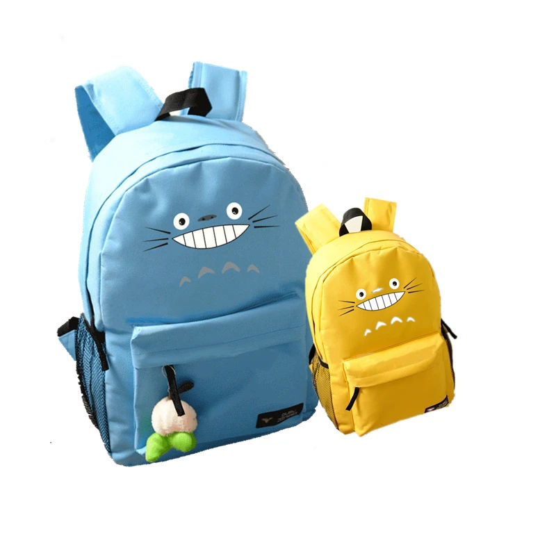 

2017 New Japanese Anime Cute Tonari no Totoro Emoji Printing backpack Candy Color Canvas Backpacks for Teenage Girls Laptop Bags