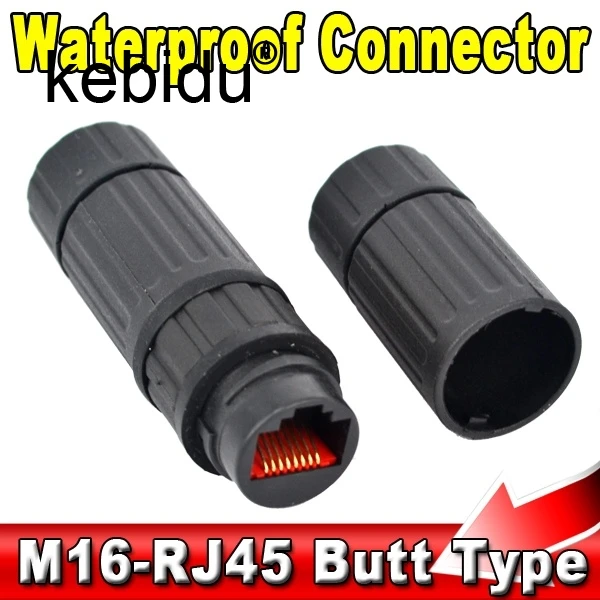 Водонепроницаемый сетевой Ethernet Кабель Kebidu M16 IP68 соединитель RJ45 Мама мама