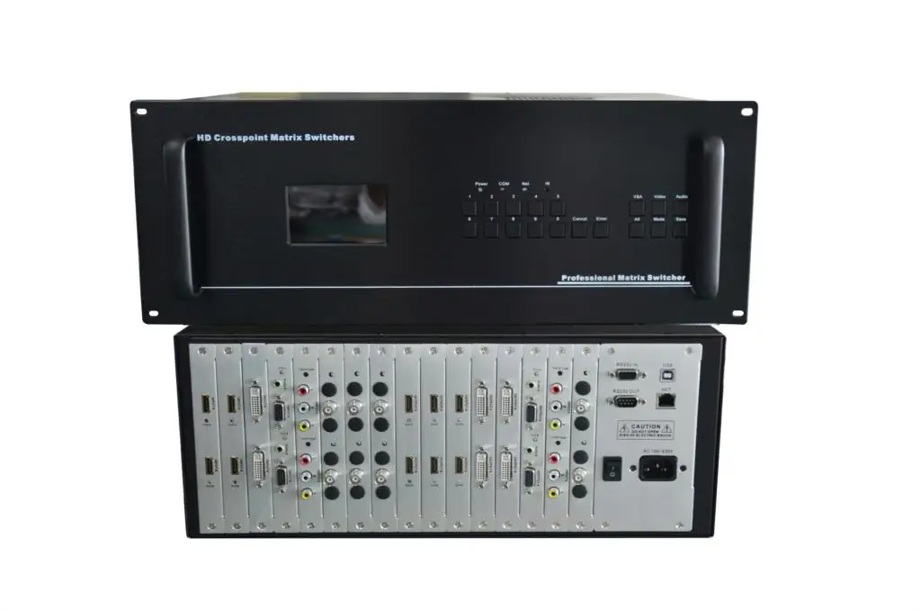 

Customizable Mixed HD Matrix Switch 8X8 Slot Plug-in Card HDMI/DVI/VGA/AV/SDI 1080P Video RS232 Ethernet USB IR Remote Control