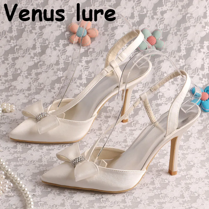 Off white Pointy Toe Brides Shoes for Wedding Stiletto
