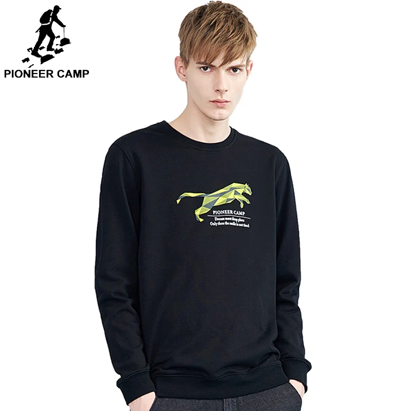 

Pioneer camp mens sweatshirts brand clothing casual printed leopard hoodies men quality male autumn spring tracksuit