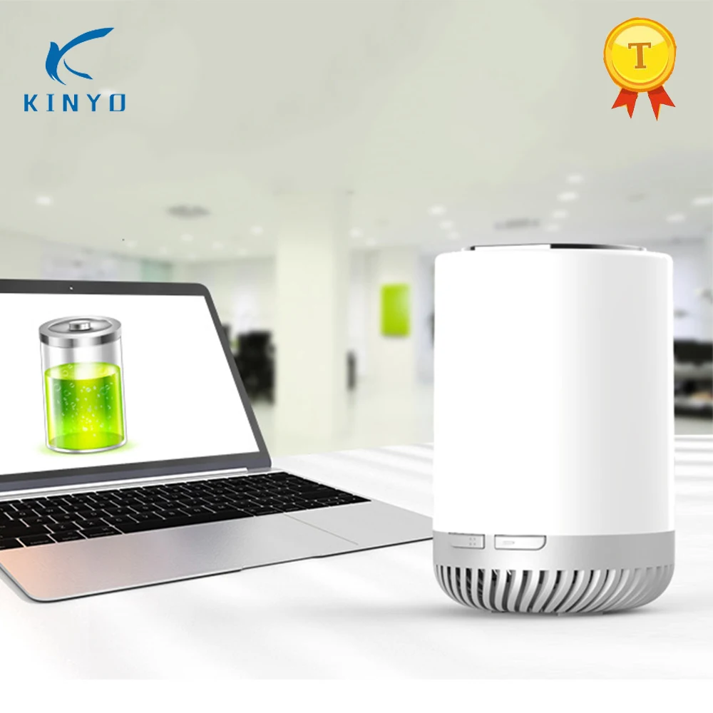 

Hot Selling LED Kinyo KY-J68 Lamp Air Purifier Portable Desk Purifier With 1200 mAh DIY Potted For Home Car office