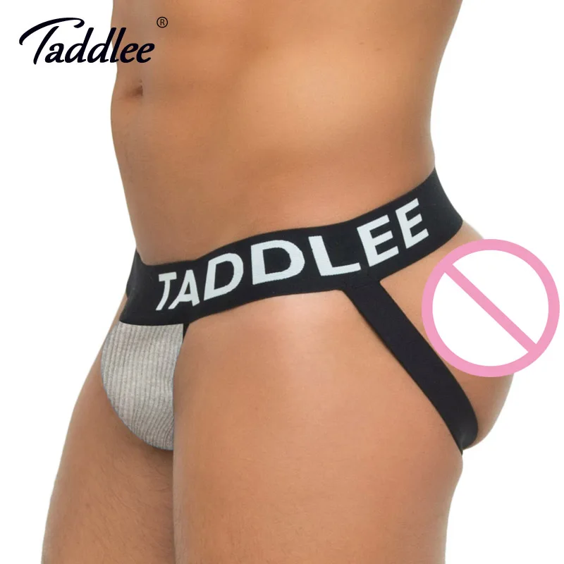 Taddlee Brande пикантные для мужчин's Jockstraps Нижнее бельё для девочек хлопок High Stretch низкая поясов однотонные белые Бикини спинки ягодицы гей пенис